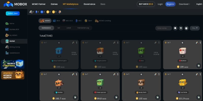 mobox nft gaming marketplace