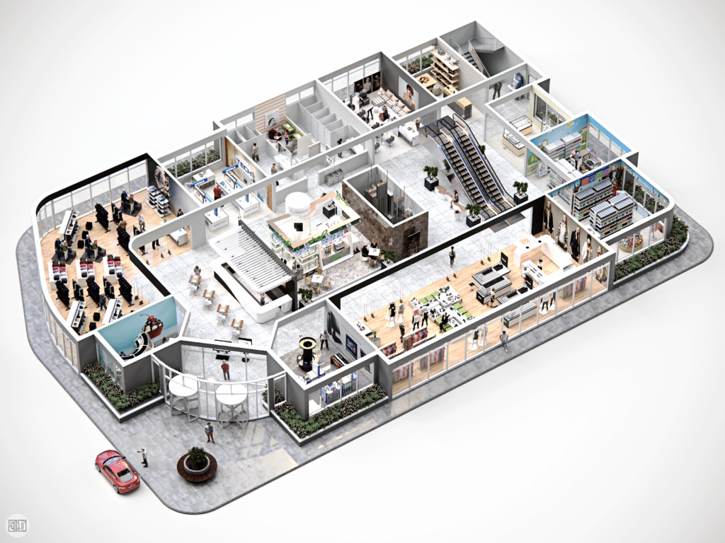 3d shopping mall image
