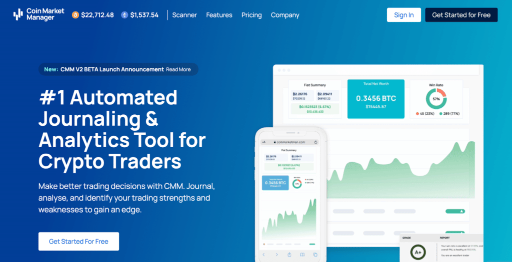 coin market manager landing page