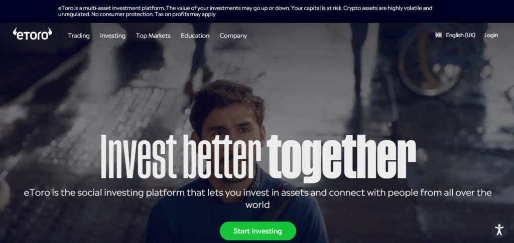 etoro landing page