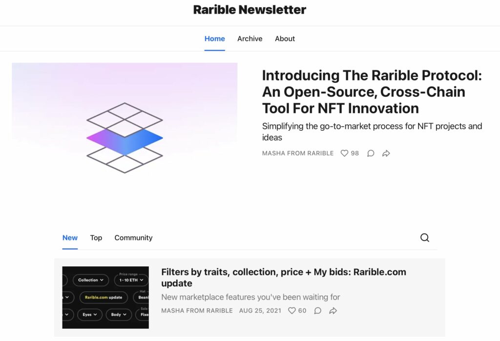 rarible newsletter