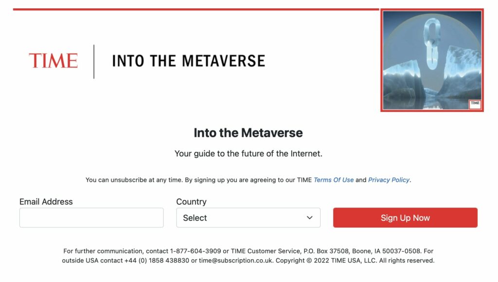 time metaverse newsletter