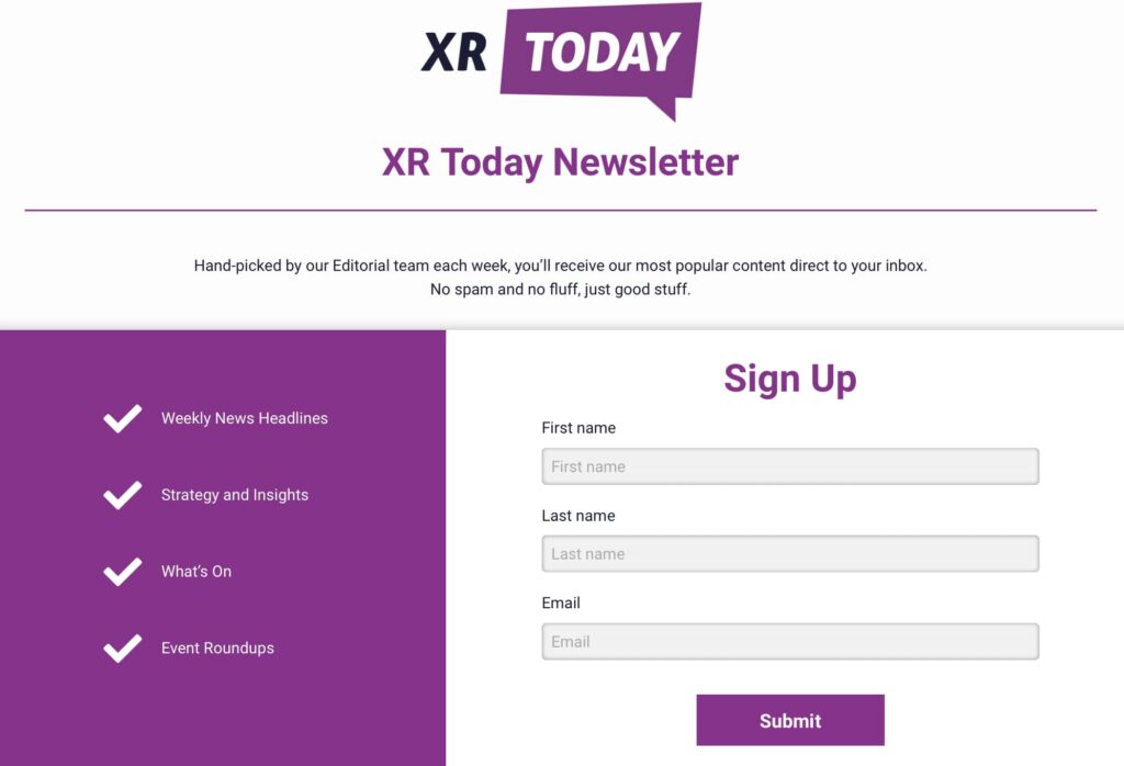 xr today newsletter