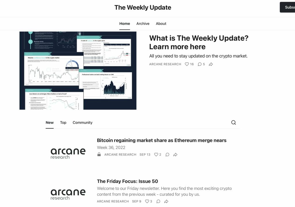 the weekly update newsletter