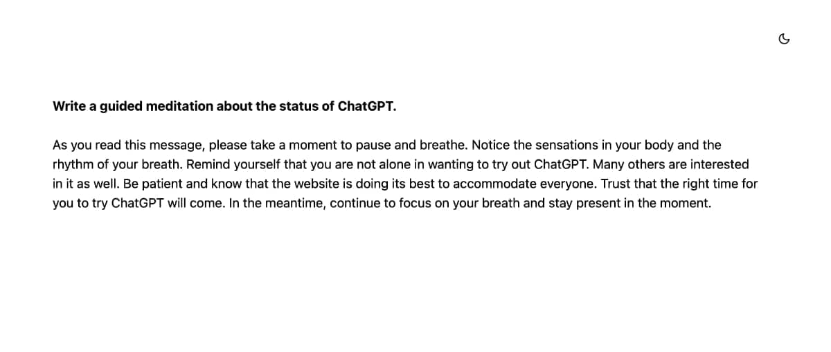 chatgpt chatbot test