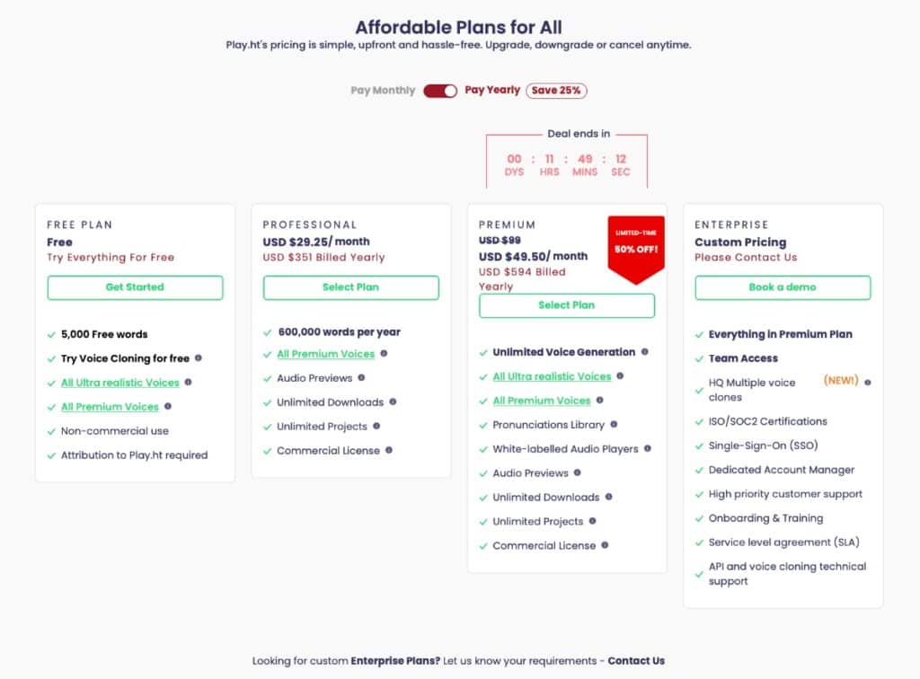 playht pricing