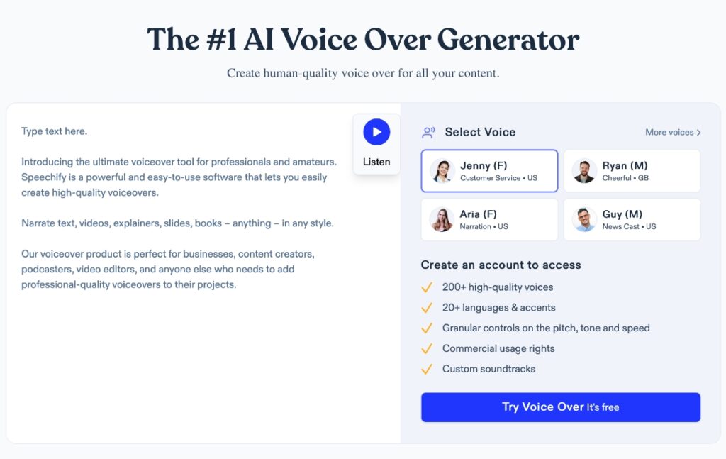 speechify voice generator