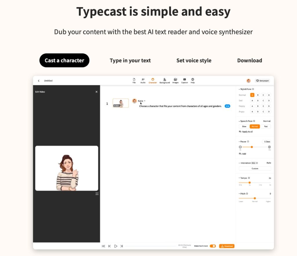 typecast voice generator